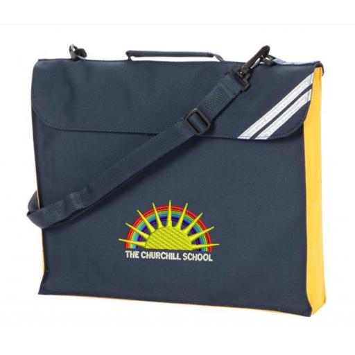 Churchill Expandable Book bag with yellow trim