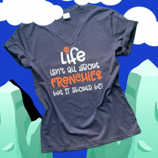 Frenchie V-neck T Shirt