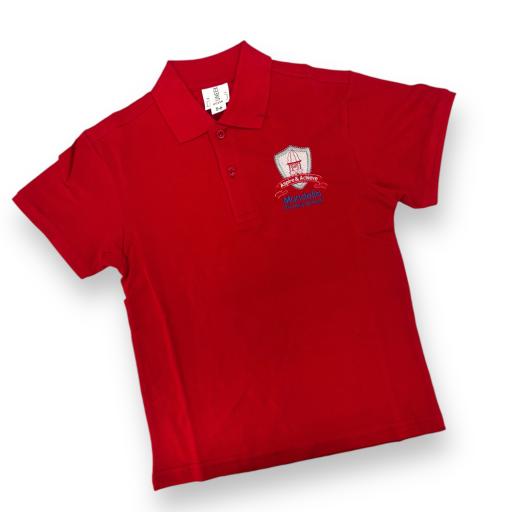 Mundella Red Polo shirt with School Logo